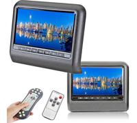 COPPIA MONITOR DVD AV 9 POLLICI POGGIATESTA AUTO MONITOR UNIVERSALE USB SD AV