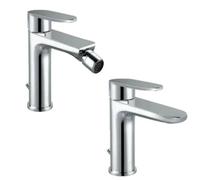 COPPIA MONOCOMANDO LAVABO E BIDET KELLER TAPS WINTER CROMATO
