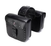 Coppia Moto Bisacce Impermeabile Ecopelle Laterale Borsa Completo Serratura Nero