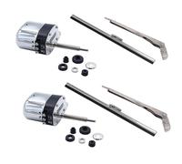 Coppia Motori Tergicristallo Acciaio Kit Completo per Hot Rods Classici