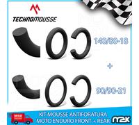 COPPIA MOUSSE ANTIFORATURA ENDURO TECHNOMOUSSE 90/90-21 + 140/80-18 BLACK SERIES