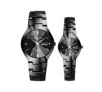 (Coppia Nero Nero)Orologi da polso al quarzo di lusso per uomini e donne Hodinky con doppio calendario