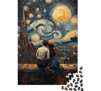 Coppia notte stellata Puzzle Classico Da 1000 Pezzi Per Adulti Giocatori, Cartone Premium, Regalo Di Compleanno, Gioco Di Sfida Difficile 52x38cm/1000pcs