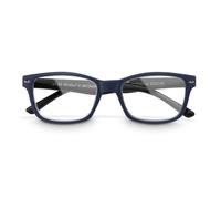 Coppia occhiali, plastica riciclata, blu scuro/nero opaco, + 1,5 dpt