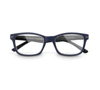 Coppia occhiali, plastica riciclata, blu scuro/nero opaco, + 2,0 dpt