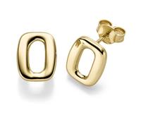 Coppia Orecchini A Bottone 11,7x9,5mm In Oro Giallo 585 Liscio Senza Pietra