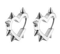 Coppia orecchini a cuore vicini all ' orecchio | Cerchi geometrici in lega con cerniera a punta per quotidiana, l ' abbigliamento sociale, l ' impatto