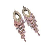 Coppia orecchini a goccia cavi con accenti, gioielli pendenti a cascata per look per occasioni speciali, Orecchini pendenti in da 3, 54 pollici lunghezza,