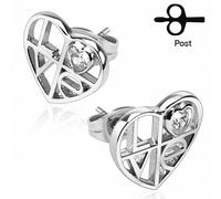 Coppia Orecchini Argento Cuore Amare