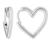 Coppia Orecchini Cerchi Creola Cuori in Argento 925 15x2mm 925er