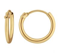Coppia Orecchini Cerchi Creole Tondi Piccoli In 585 Oro Giallo 11x1,3mm
