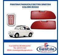 COPPIA PANTINE ALETTE PARASOLE FIAT 500 F L R GIARDINIERA COLORE ROSSO SX / DX
