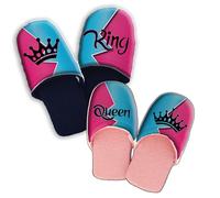 Coppia Pantofole per Lui e Lei Divertenti Personalizzate con Nome ''King E Queen Corona'' Idea Regalo Fidanzati Amore Love Sanvalentino Anniversario Sposo Sposa