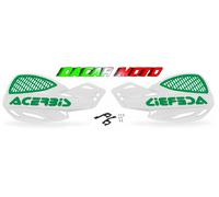 COPPIA PARAMANI BIANCO\VERDE UNIKO VENTILATO+KIT MONTAGGIO UNIVERSALI ACERBIS