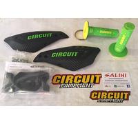 Coppia Paramani CARBON VECTOR CIRCUIT Verde Manopole JUPITER Verdi Gialle Moto