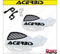 COPPIA PARAMANI CROSS ACERBIS MX UNIKO VENTED UNIVERSALI BIANCO + KIT MONTAGGIO