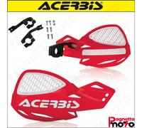 COPPIA PARAMANI CROSS ACERBIS MX UNIKO VENTED UNIVERSALI ROSSO + KIT MONTAGGIO