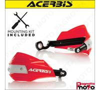 COPPIA PARAMANI CROSS ACERBIS X FACTOR UNIVERSALI ROSSO BIANCO + KIT MONTAGGIO