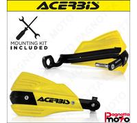 COPPIA PARAMANI CROSS ENDURO ACERBIS X FACTOR UNIVERSALI GIALLO + KIT MONTAGGIO