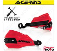 COPPIA PARAMANI CROSS ENDURO ACERBIS X FACTOR UNIVERSALI ROSSO + KIT MONTAGGIO