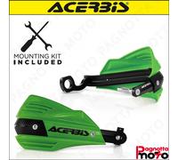 COPPIA PARAMANI CROSS ENDURO ACERBIS X FACTOR UNIVERSALI VERDE + KIT MONTAGGIO