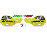COPPIA PARAMANI GIALLO UNIKO VENTILATO + KIT MONTAGGIO UNIVERSALI MOTO ACERBIS
