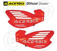 COPPIA PARAMANI MANUBRIO ACERBIS XFORCE ROSSO BIANCO MOTOCROSS ENDURO OFF ROAD