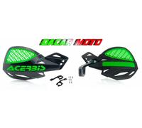 COPPIA PARAMANI NERO\VERDE UNIKO VENTILATO+KIT MONTAGGIO UNIVERSALI MOTO ACERBIS