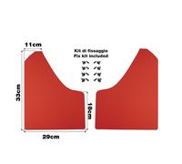 Coppia paraspruzzi auto universali in ABS flessibile ROSSO