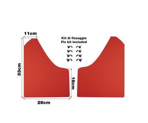 Coppia paraspruzzi auto universali in ABS flessibile ROSSO