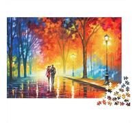 Coppia passeggiata autunno Rompicapo 1000 Pezzi In cartone Riciclato,Un Puzzle Per Impossibile Difficile Arduo Stimolante,Ideale Per Decorazione Casa Design,Regali Per Le Donne,52x3