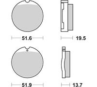 COPPIA PASTIGLIE FRENO SBS 501DCC per HONDA CB F/F1 Four 350 1972-1974