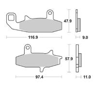 COPPIA PASTIGLIE FRENO SBS 626HS per SUZUKI DR RSE 650 1991-1993