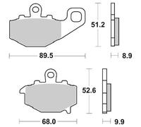 COPPIA PASTIGLIE FRENO SBS 687HF per KAWASAKI Z J 750 2006-2006