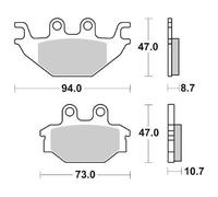 COPPIA PASTIGLIE FRENO SBS 810HF per ADLY Canyon Quad 300 2008-2009