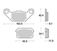 COPPIA PASTIGLIE FRENO SBS 848SI per ADLY Canyon Quad 280 2007-2013