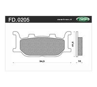 COPPIA PASTIGLIE FRENO SPORT NEWFREN FD205