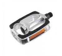Coppia Pedali Bici City Alluminio Argento Antiscivolo Reflector