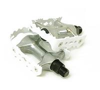 Coppia pedali BTT alluminio. Asse Cr-Mo. Bianco.