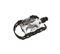 coppia pedali dual function in alluminio perno su sfere in cr-mo nero/argento oe