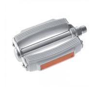 Coppia Pedali Flat Bianchi Gomma Acciaio 76x117mm per Bici Urbana City con Catarifrangenti