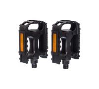Coppia pedali gnk mtb city flat 9 16 corpo in plastica nera