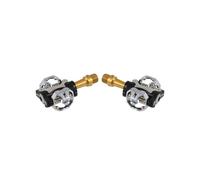 coppia pedali mtb race light perno in titanio compatibili spd nero/oro 421534031