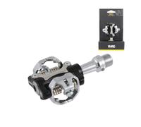 COPPIA PEDALI PER MTB BICI BICICLETTA CON TACCHETTE SPD CORPO IN ALLUMINIO NERI