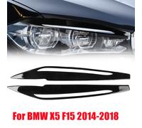 Coppia per BMW X5 F15 14-18 Piano Nero Faro Copertura palpebra Sopracciglia Trim