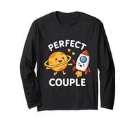 Coppia Perfect Cute Planet Rocket Design Maglia a Manica