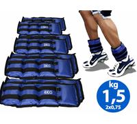 COPPIA PESI IN SABBIA REGOLABILI PER POLSI E CAVIGLIE ALLENAMENTO PALESTRA