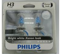 Coppia Philips H3 Cristallo Visione Ultra Luce Lampadine 12336CVB2 12V 55W Pois
