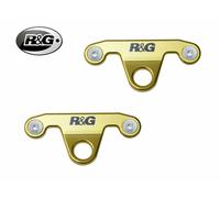 COPPIA PIASTRE AGGANCIO CINGHIE ORO R&G PER KAWASAKI NINJA 400 2018-2024