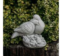 Coppia piccioni colomba uccellino statua in pietra H.20 cm grigio 5 kg cement...